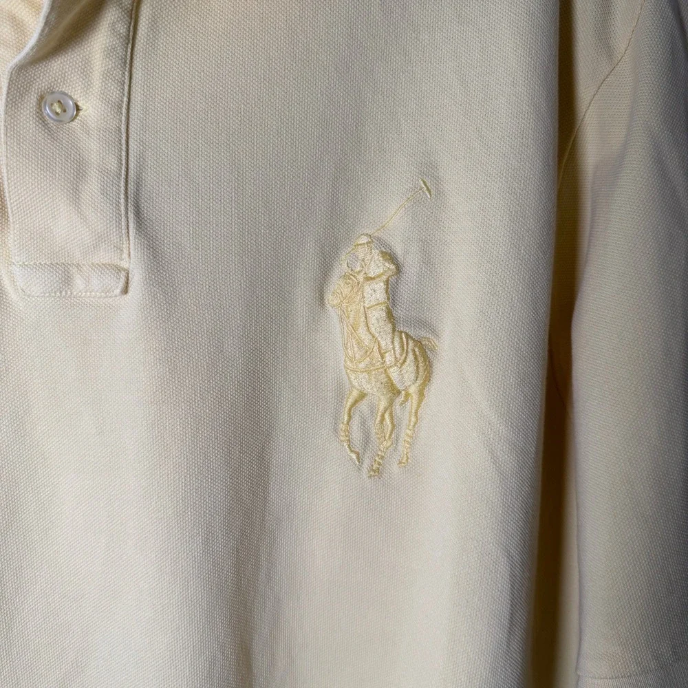 Polo Ralph‎ Lauren Men's XXL Yellow Big Pony Classic Fit Cotton Pique Polo Shirt
